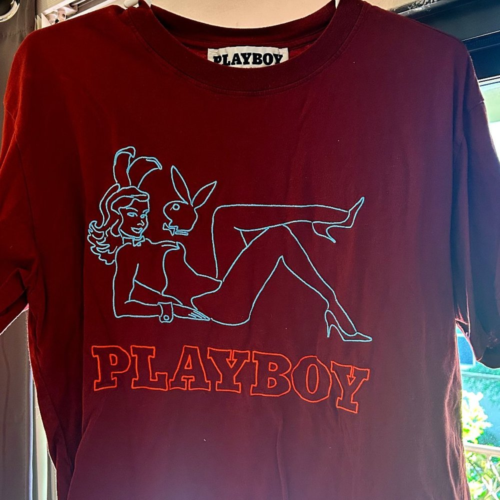 Playboy Maroon Men M Short-Sleeved T-Shirt